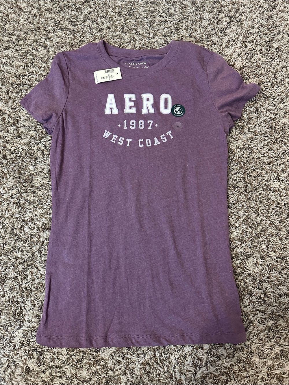 Aeropostale Purple 'AERO 1987 West Coast' Short Sleeve Tee